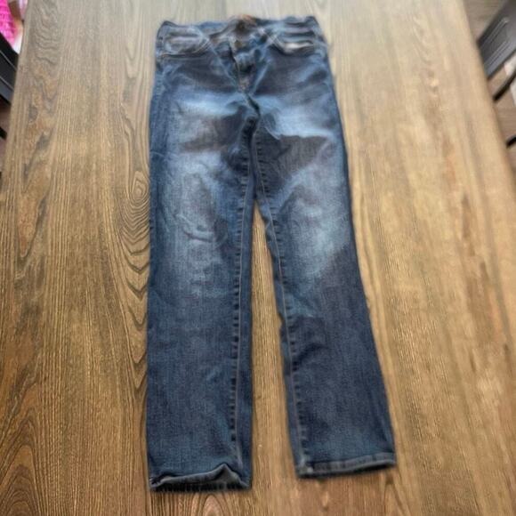 Kut from the Kloth Straight Jeans Mid Rise Denim Stretch Medium Wash Blue Size 8 - Picture 1 of 11